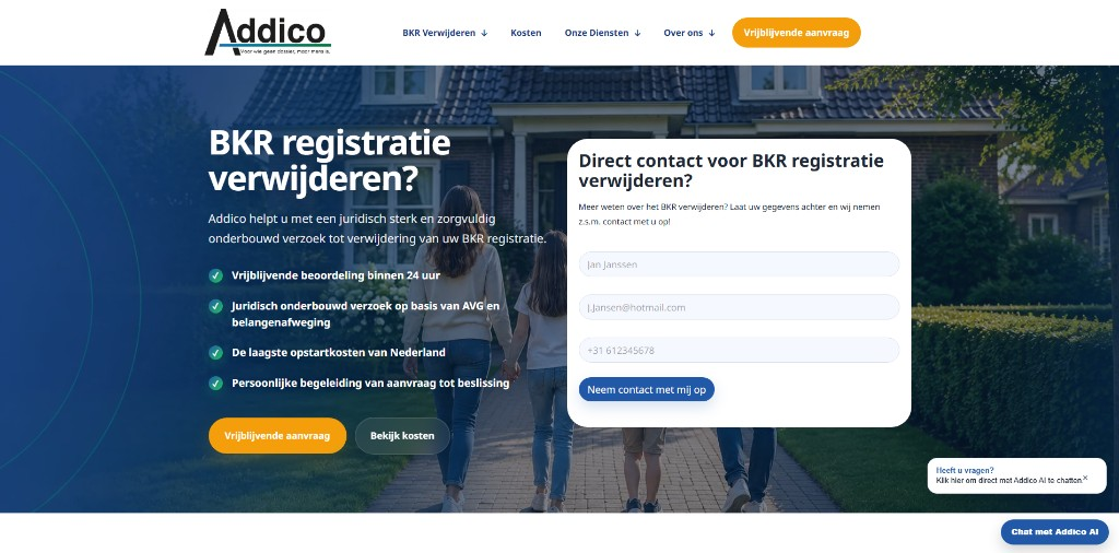 Addico.nl website